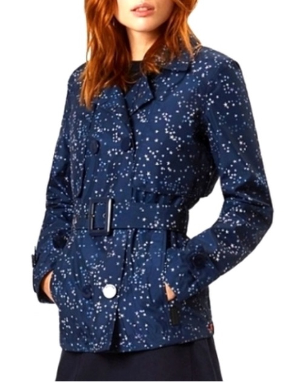 NWOT Hunter Ori Refined Trench Jacket constellation print size small